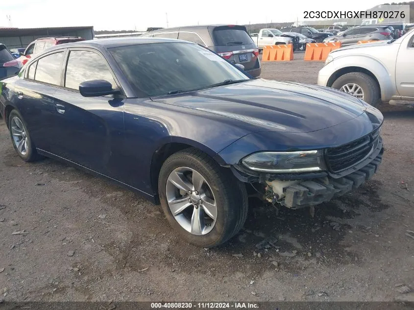 2015 Dodge Charger Sxt VIN: 2C3CDXHGXFH870276 Lot: 40808230