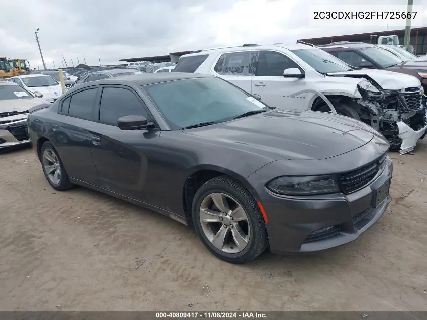 2015 Dodge Charger Sxt VIN: 2C3CDXHG2FH725667 Lot: 40809417