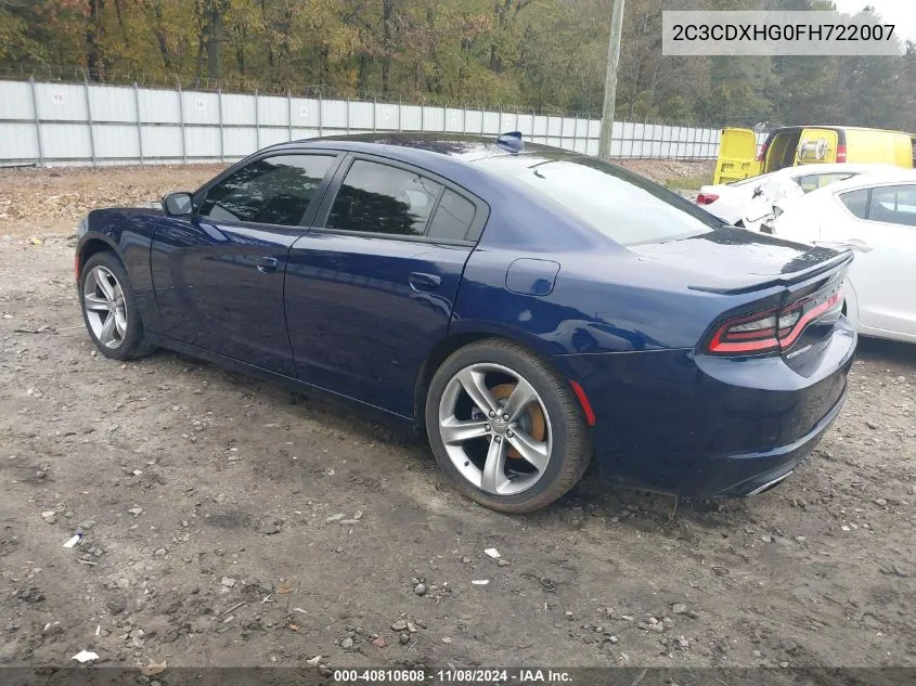 2C3CDXHG0FH722007 2015 Dodge Charger Sxt