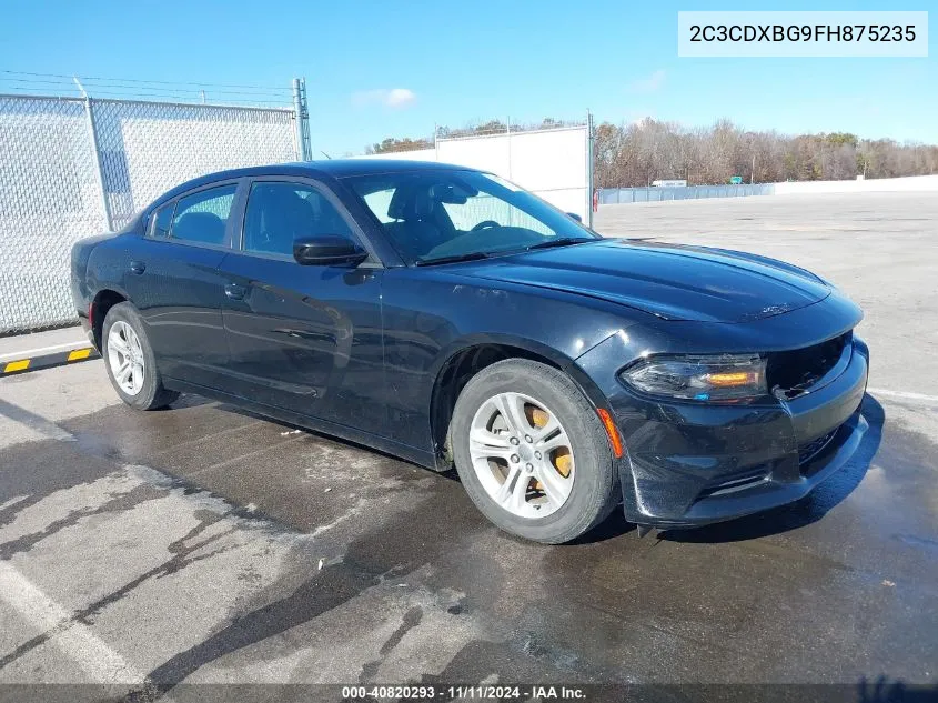 2015 Dodge Charger Se VIN: 2C3CDXBG9FH875235 Lot: 40820293