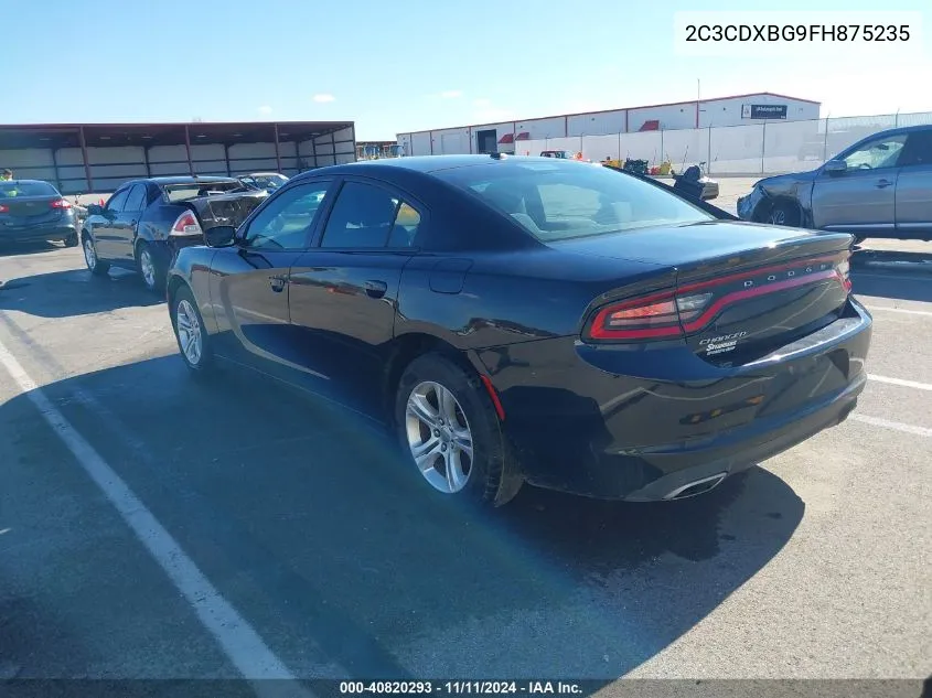 2015 Dodge Charger Se VIN: 2C3CDXBG9FH875235 Lot: 40820293