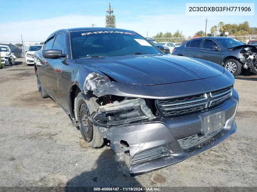 2015 Dodge Charger Se VIN: 2C3CDXBG3FH771906 Lot: 40866147