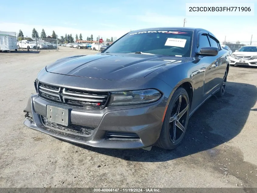 2015 Dodge Charger Se VIN: 2C3CDXBG3FH771906 Lot: 40866147