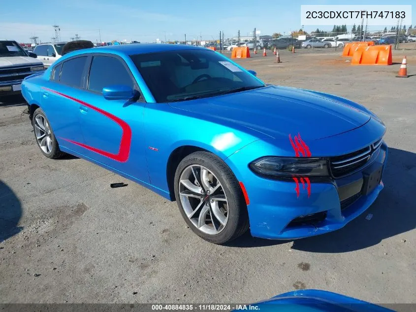 2015 Dodge Charger Road/Track VIN: 2C3CDXCT7FH747183 Lot: 40884835