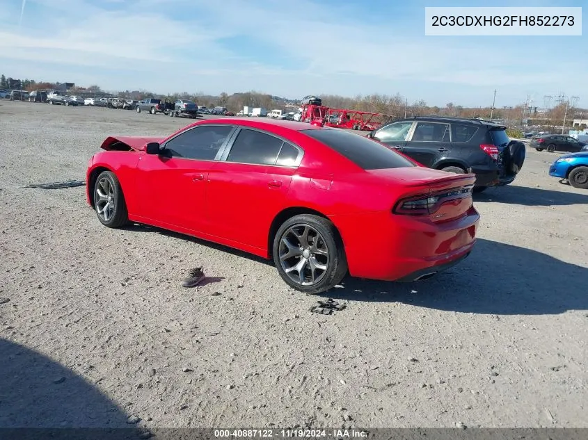 2015 Dodge Charger Sxt VIN: 2C3CDXHG2FH852273 Lot: 40887122