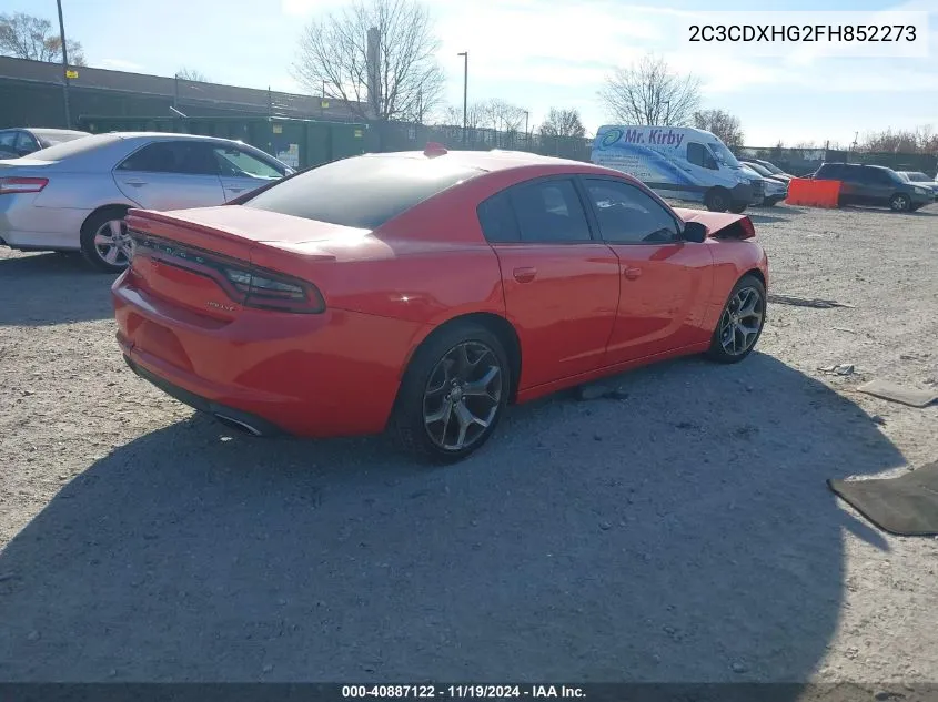 2015 Dodge Charger Sxt VIN: 2C3CDXHG2FH852273 Lot: 40887122