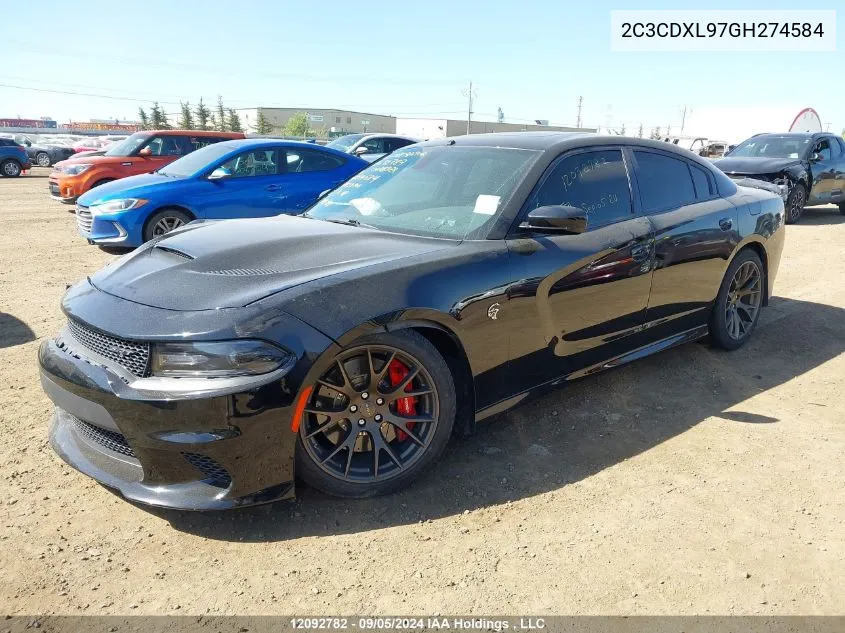 2C3CDXL97GH274584 2016 Dodge Charger Srt Hellcat