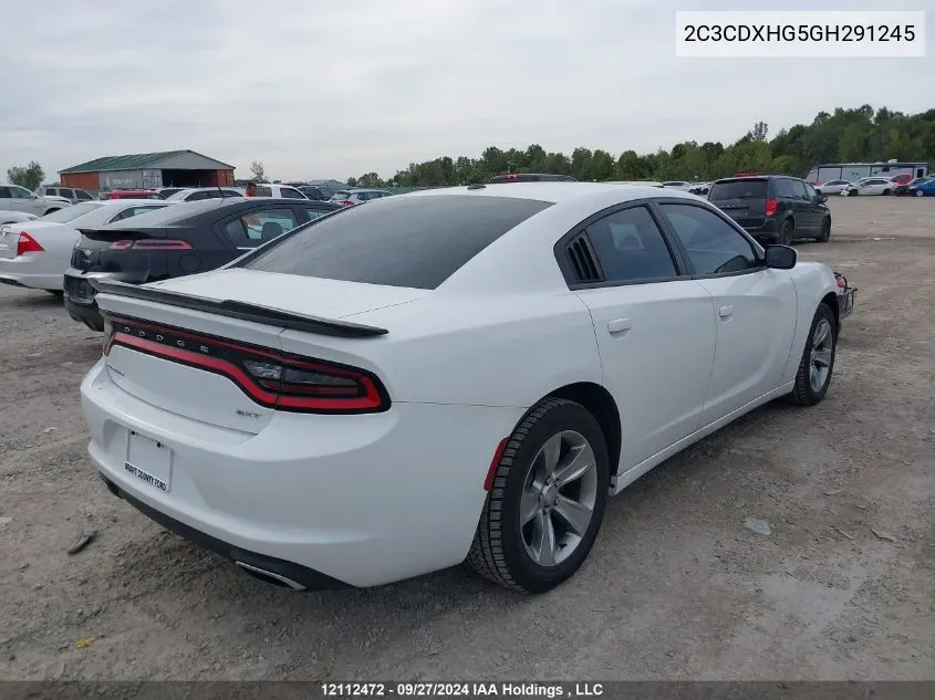 2016 Dodge Charger Sxt VIN: 2C3CDXHG5GH291245 Lot: 12112472