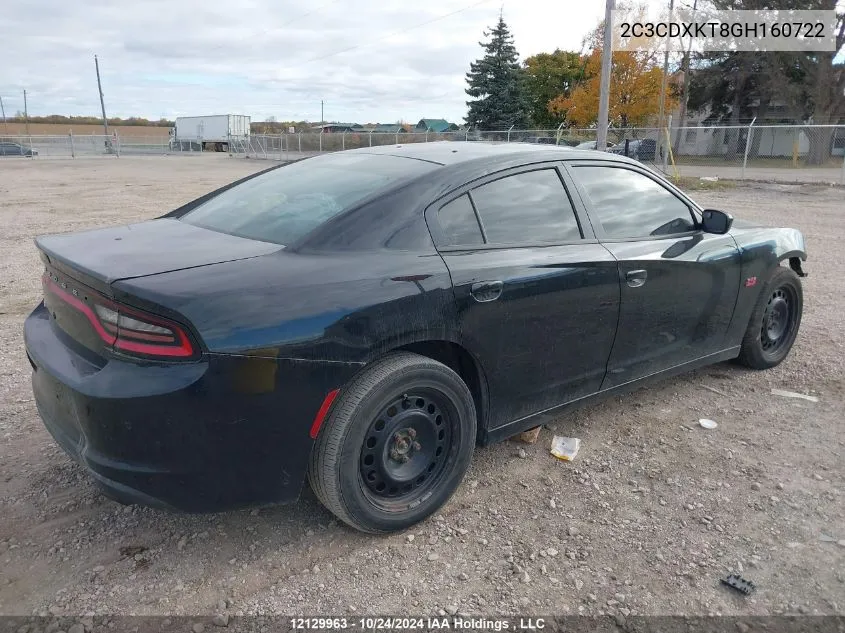 2016 Dodge Charger VIN: 2C3CDXKT8GH160722 Lot: 12129963