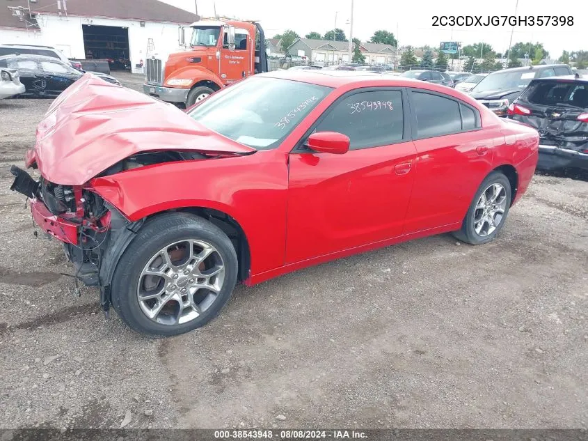 2016 Dodge Charger Sxt VIN: 2C3CDXJG7GH357398 Lot: 38543948