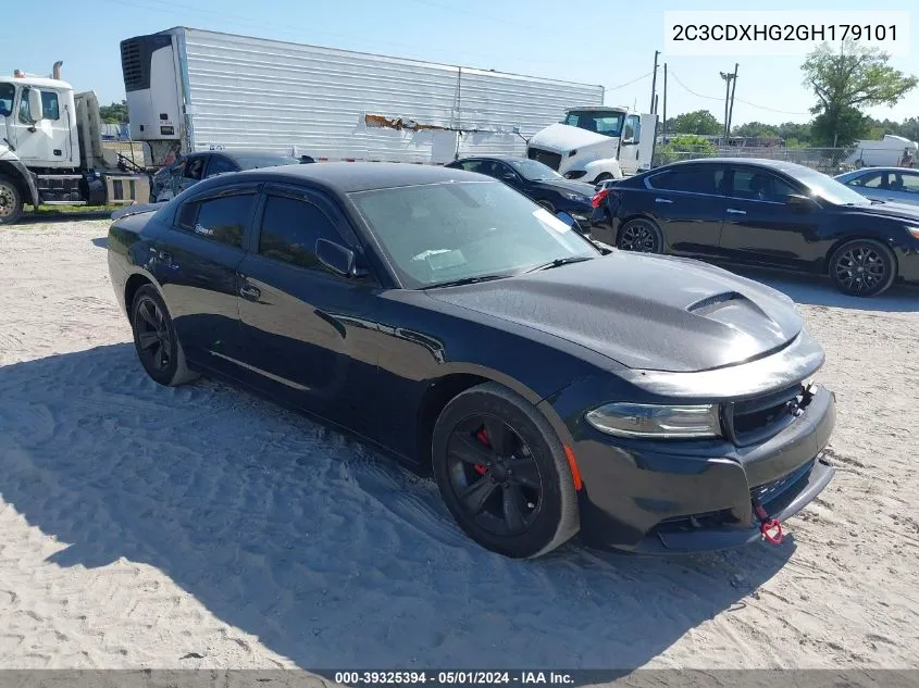 2016 Dodge Charger Sxt VIN: 2C3CDXHG2GH179101 Lot: 39325394