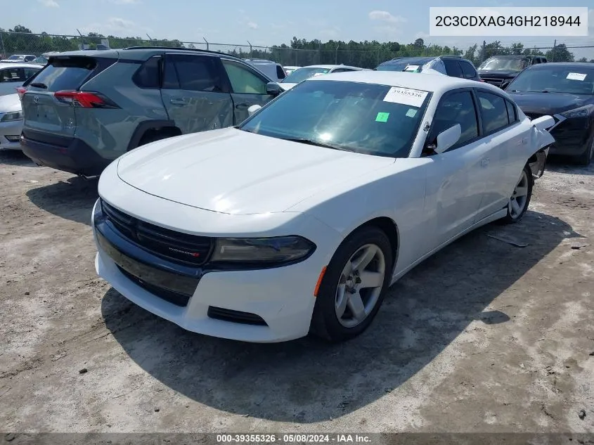 2C3CDXAG4GH218944 2016 Dodge Charger Police