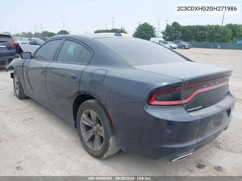 2C3CDXHG2GH271986 2016 Dodge Charger Sxt