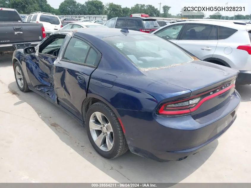 2016 Dodge Charger Sxt VIN: 2C3CDXHG5GH328231 Lot: 39554211