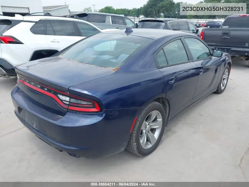 2016 Dodge Charger Sxt VIN: 2C3CDXHG5GH328231 Lot: 39554211