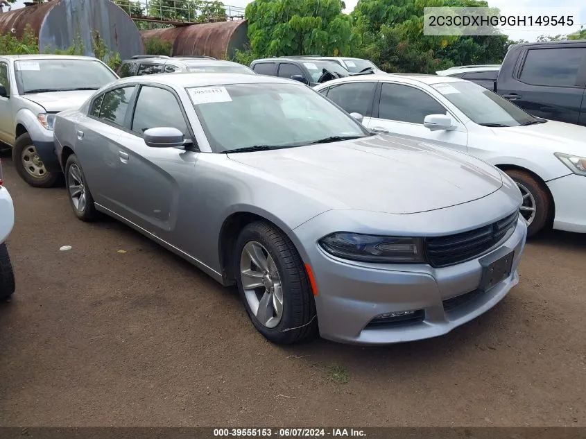 2016 Dodge Charger Sxt VIN: 2C3CDXHG9GH149545 Lot: 39555153