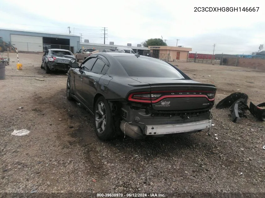 2016 Dodge Charger Sxt VIN: 2C3CDXHG8GH146667 Lot: 39638970