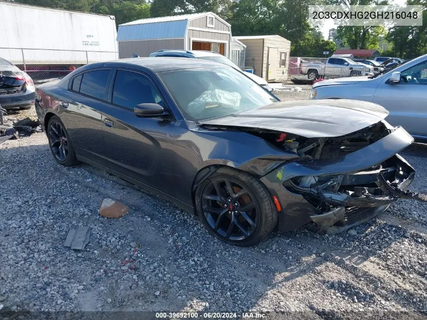 2016 Dodge Charger Sxt VIN: 2C3CDXHG2GH216048 Lot: 39692100