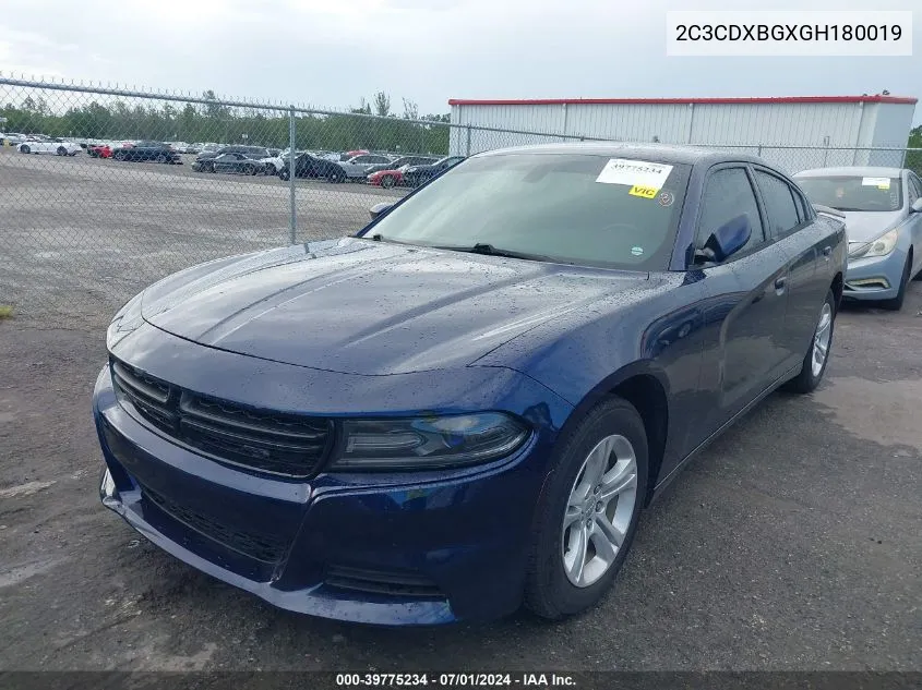 2016 Dodge Charger Se VIN: 2C3CDXBGXGH180019 Lot: 39775234