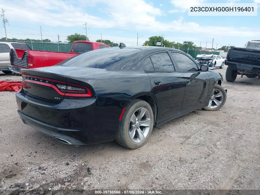 2016 Dodge Charger Sxt VIN: 2C3CDXHG0GH196401 Lot: 39798566