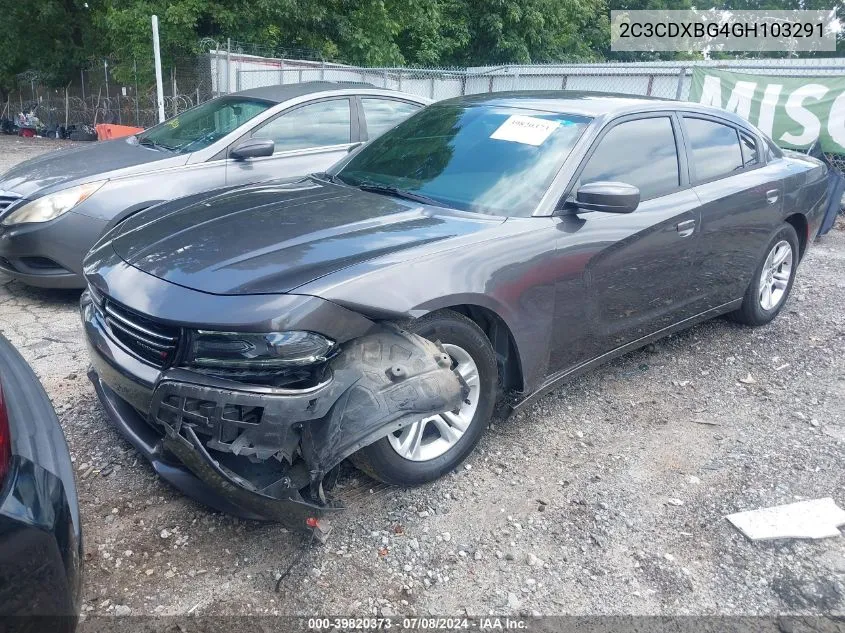 2016 Dodge Charger Se VIN: 2C3CDXBG4GH103291 Lot: 39820373