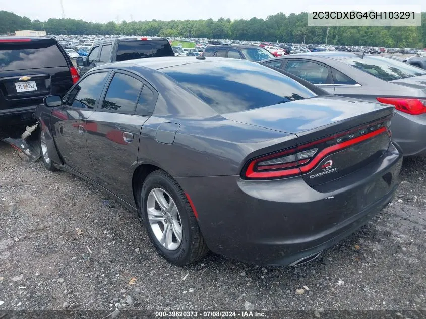 2C3CDXBG4GH103291 2016 Dodge Charger Se