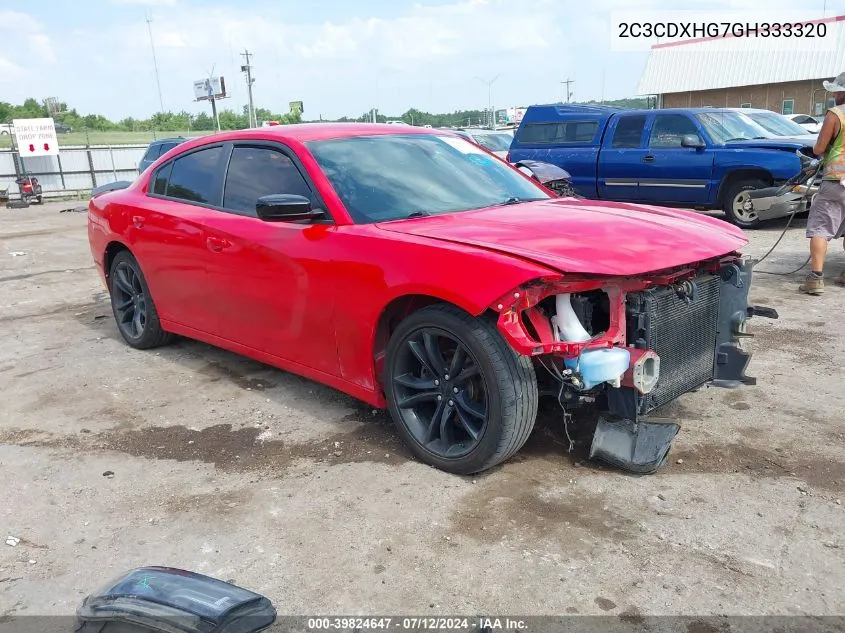 2016 Dodge Charger Sxt VIN: 2C3CDXHG7GH333320 Lot: 39824647