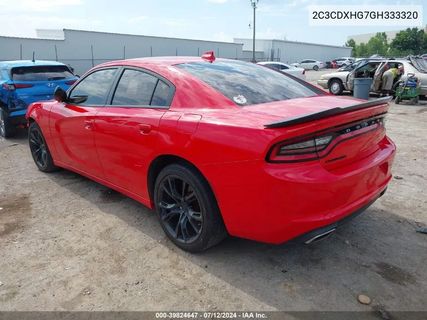 2016 Dodge Charger Sxt VIN: 2C3CDXHG7GH333320 Lot: 39824647