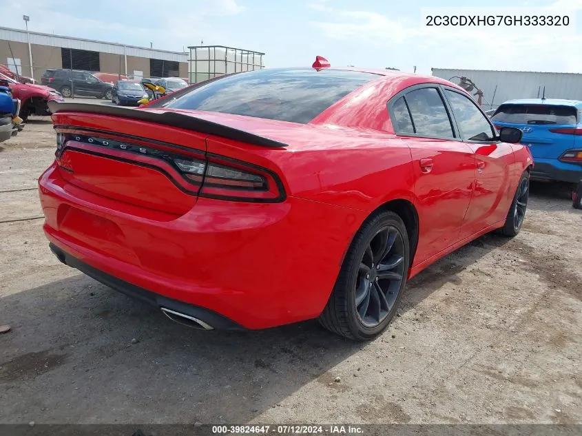 2016 Dodge Charger Sxt VIN: 2C3CDXHG7GH333320 Lot: 39824647