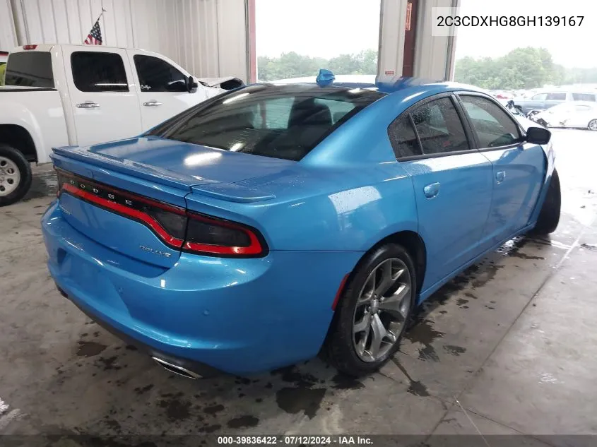 2016 Dodge Charger Sxt VIN: 2C3CDXHG8GH139167 Lot: 39836422