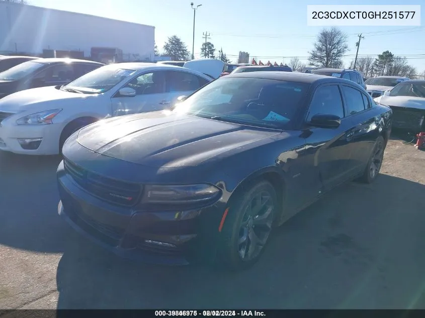 2016 Dodge Charger R/T VIN: 2C3CDXCT0GH251577 Lot: 39846975