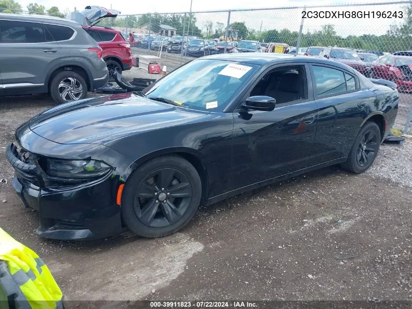 2C3CDXHG8GH196243 2016 Dodge Charger Sxt