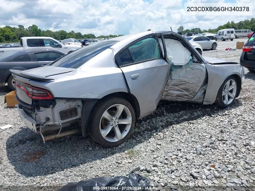 2C3CDXBG6GH340378 2016 Dodge Charger Se