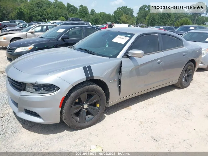 2016 Dodge Charger Sxt VIN: 2C3CDXHG1GH186699 Lot: 39988573