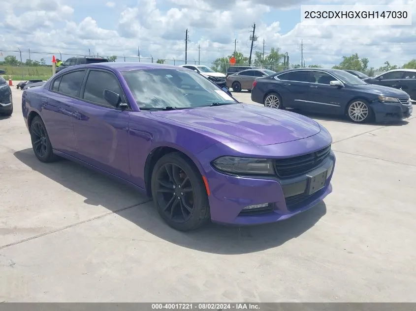 2016 Dodge Charger Sxt VIN: 2C3CDXHGXGH147030 Lot: 40017221