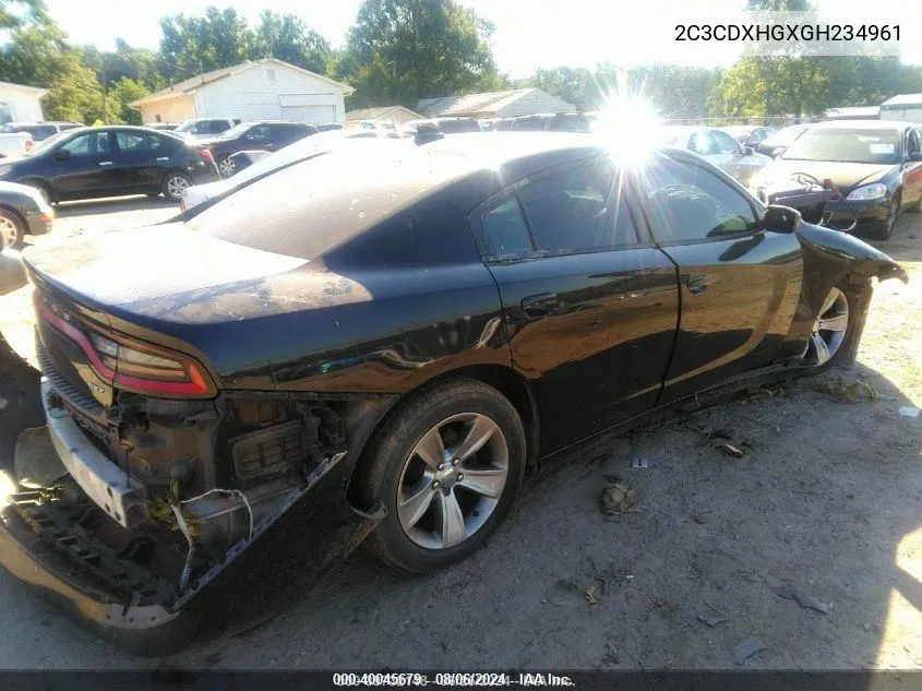 2C3CDXHGXGH234961 2016 Dodge Charger Sxt