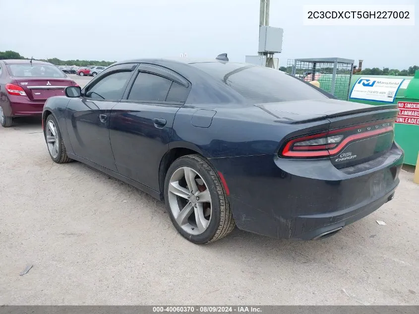 2016 Dodge Charger R/T VIN: 2C3CDXCT5GH227002 Lot: 40060370