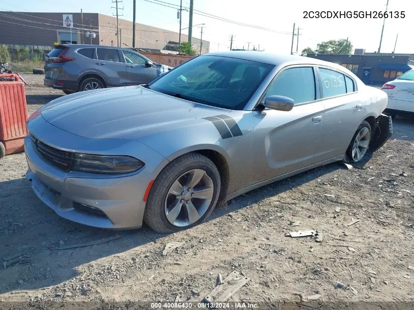 2016 Dodge Charger Sxt VIN: 2C3CDXHG5GH266135 Lot: 40086430