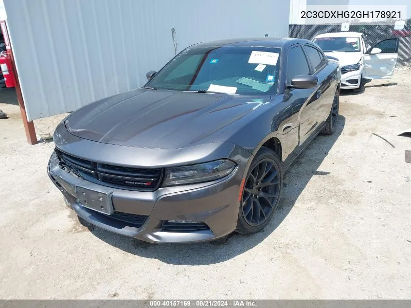 2C3CDXHG2GH178921 2016 Dodge Charger Sxt