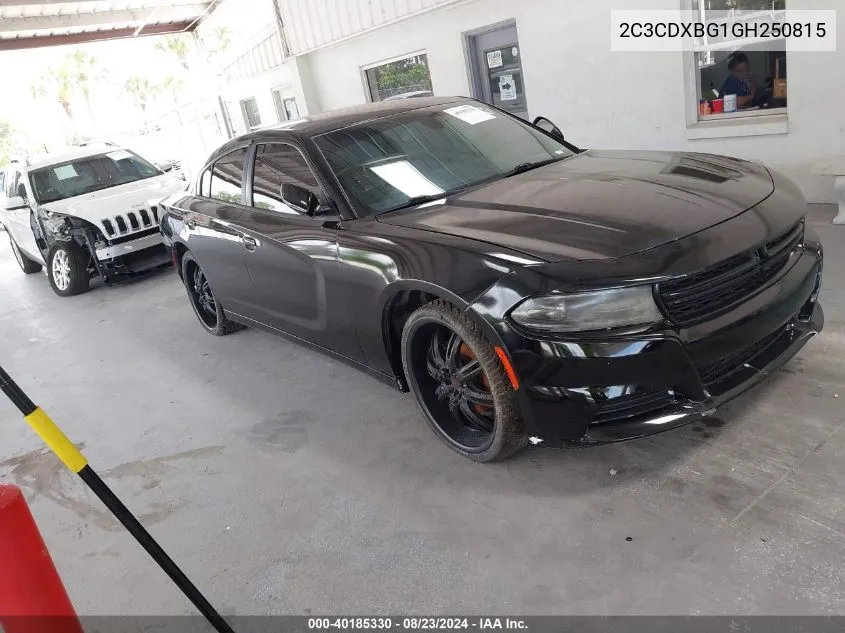 2016 Dodge Charger Se VIN: 2C3CDXBG1GH250815 Lot: 40185330