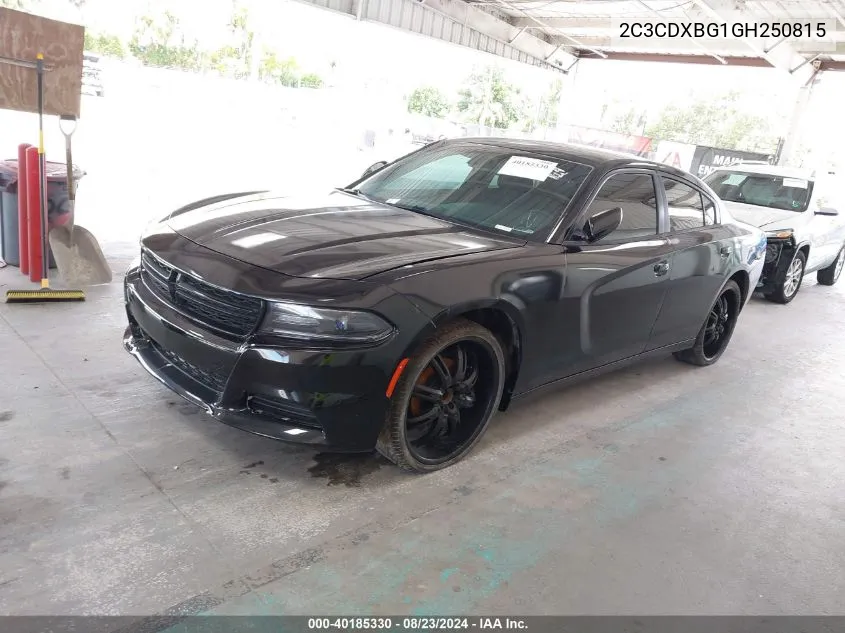 2016 Dodge Charger Se VIN: 2C3CDXBG1GH250815 Lot: 40185330