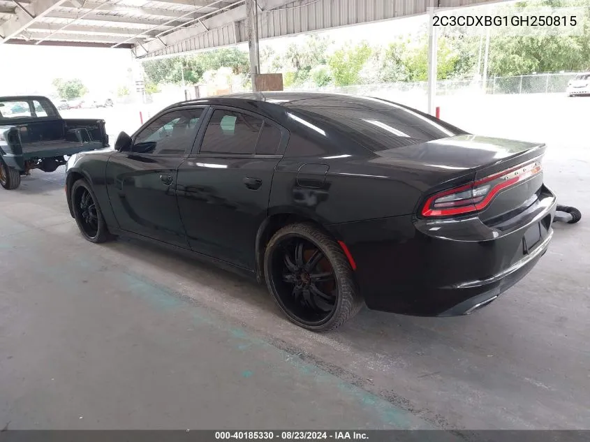 2016 Dodge Charger Se VIN: 2C3CDXBG1GH250815 Lot: 40185330