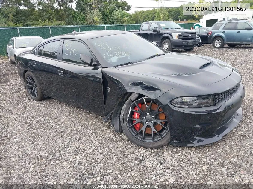 2016 Dodge Charger Srt Hellcat VIN: 2C3CDXL91GH301567 Lot: 40189098