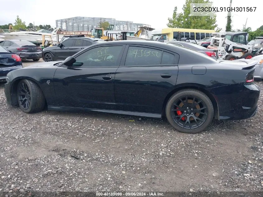 2016 Dodge Charger Srt Hellcat VIN: 2C3CDXL91GH301567 Lot: 40189098