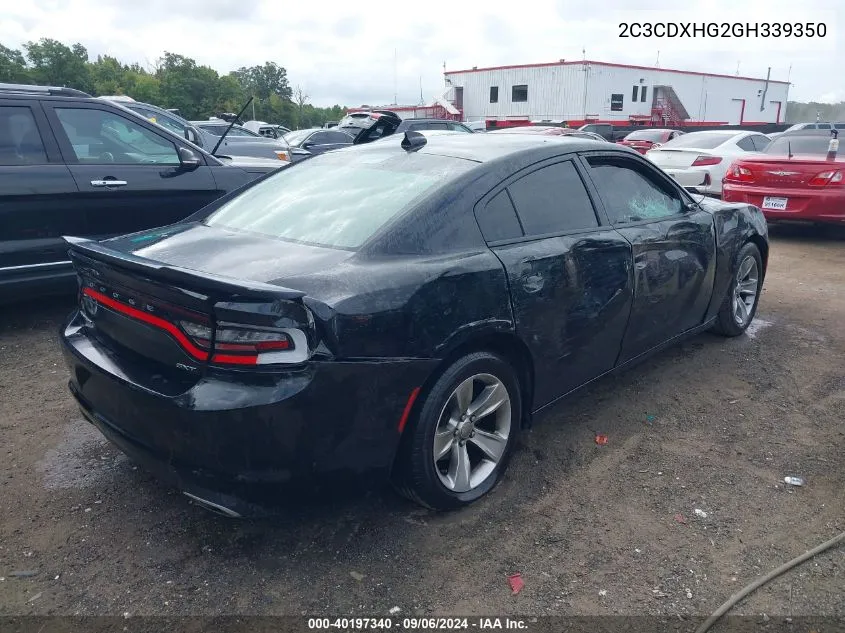 2016 Dodge Charger Sxt VIN: 2C3CDXHG2GH339350 Lot: 40197340