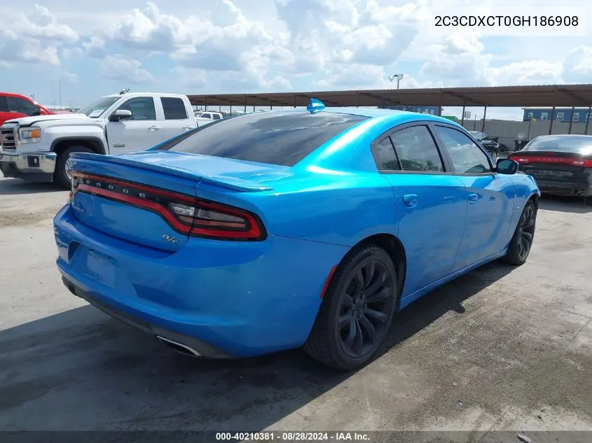 2016 Dodge Charger R/T VIN: 2C3CDXCT0GH186908 Lot: 40210381