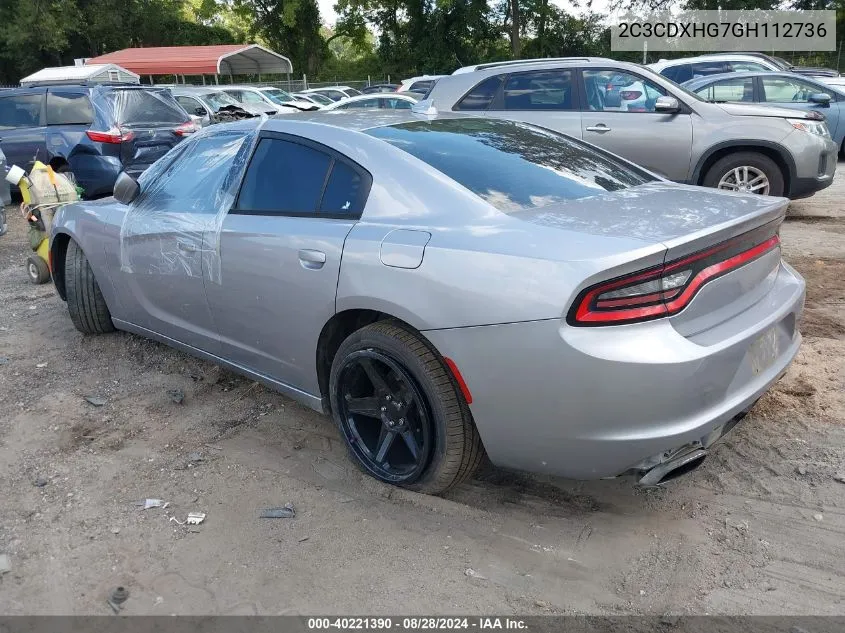 2016 Dodge Charger Sxt VIN: 2C3CDXHG7GH112736 Lot: 40221390