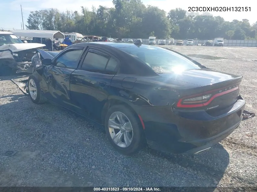 2C3CDXHG2GH132151 2016 Dodge Charger Sxt