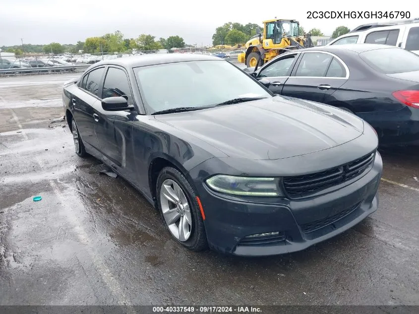 2016 Dodge Charger Sxt VIN: 2C3CDXHGXGH346790 Lot: 40337549