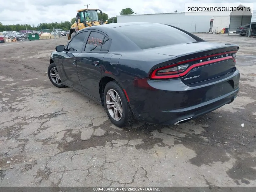 2016 Dodge Charger Se VIN: 2C3CDXBG5GH309915 Lot: 40343254